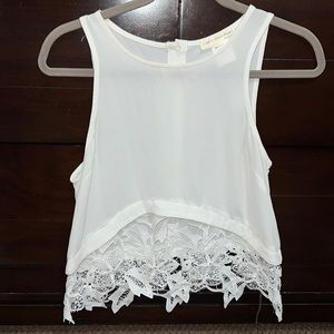 BARELY WORN!! White, sheer blouse